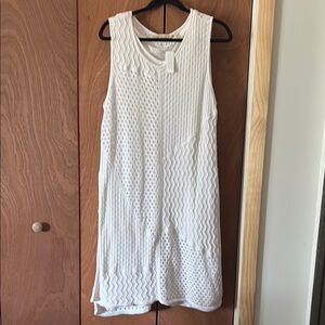 Soft Surroundings Alanis Lined White Sleeveless Knit Lined Tunic Size L NWT